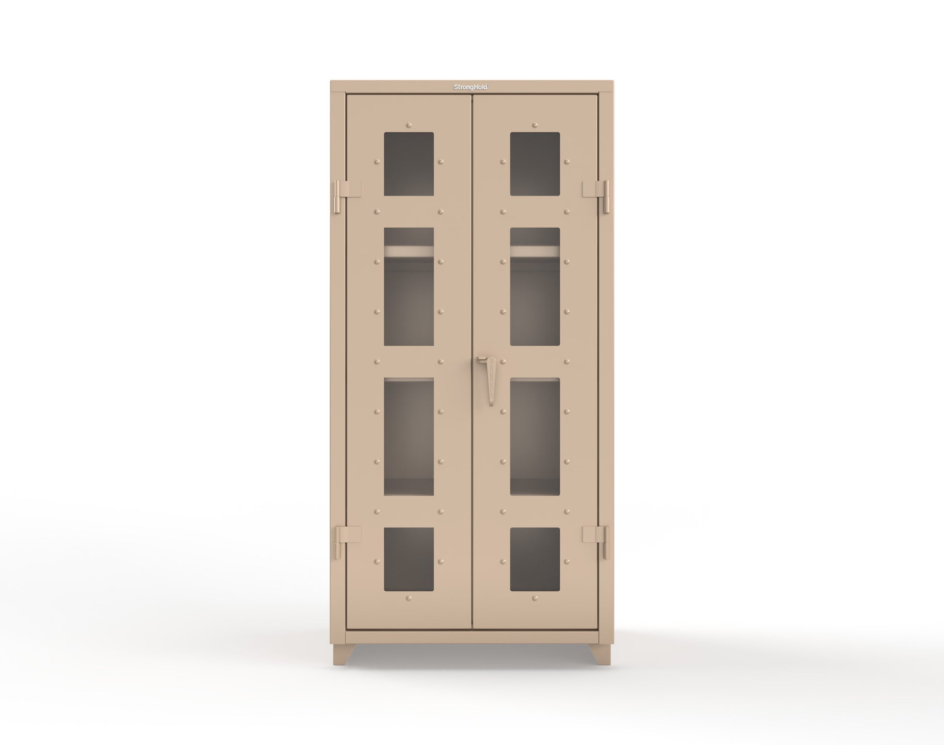 Extra Heavy Duty 14 GA Clearview Cabinet with 3 Shelves - 36 In. W x 24 In. D x 75 In. H - 36-LD-243-L-1019