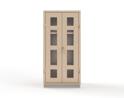 Extra Heavy Duty 14 GA Clearview Cabinet with 3 Shelves - 36 In. W x 24 In. D x 75 In. H - 36-LD-243-L-1019
