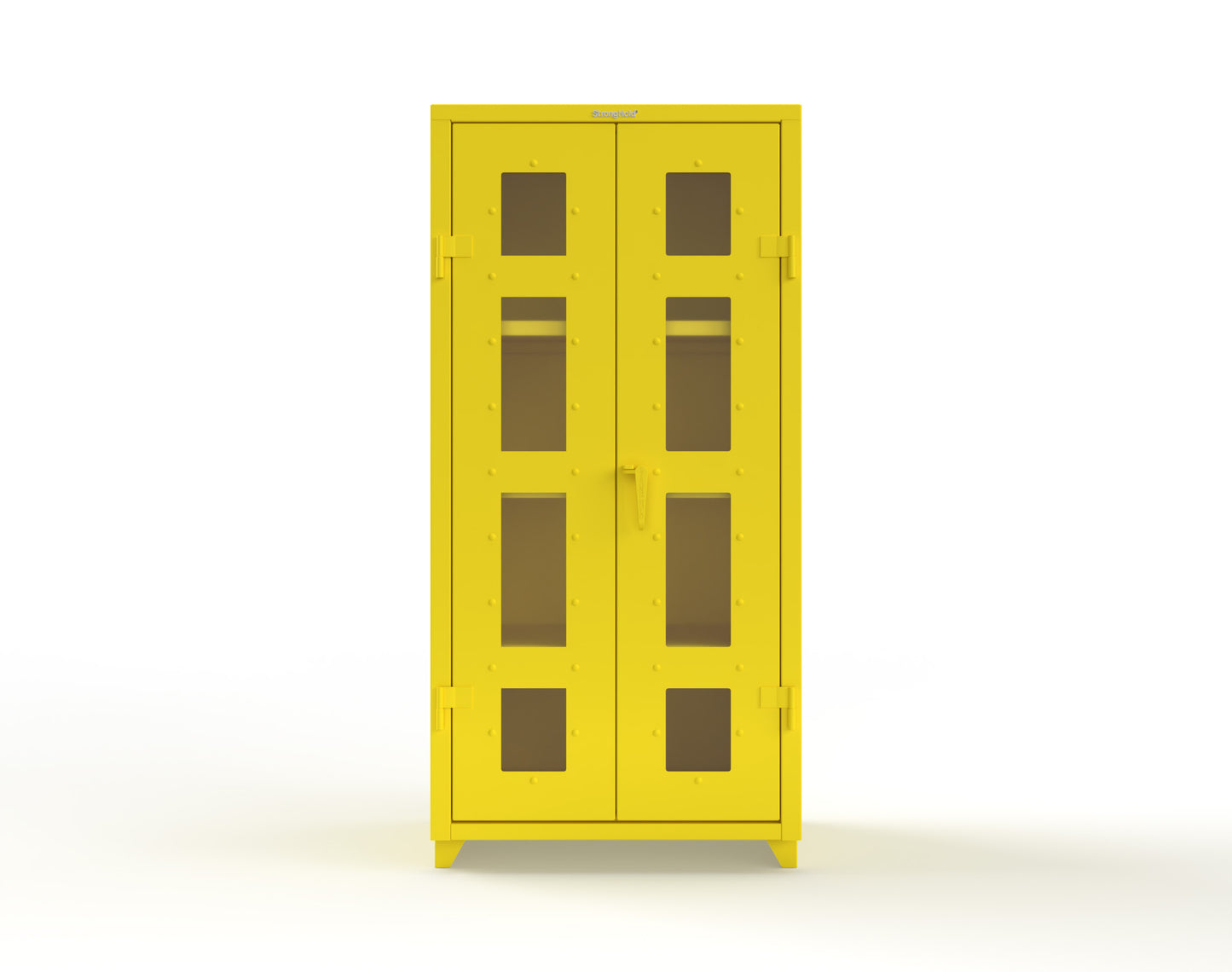 Extra Heavy Duty 14 GA Clearview Cabinet with 3 Shelves - 36 In. W x 24 In. D x 75 In. H - 36-LD-243-L-1021