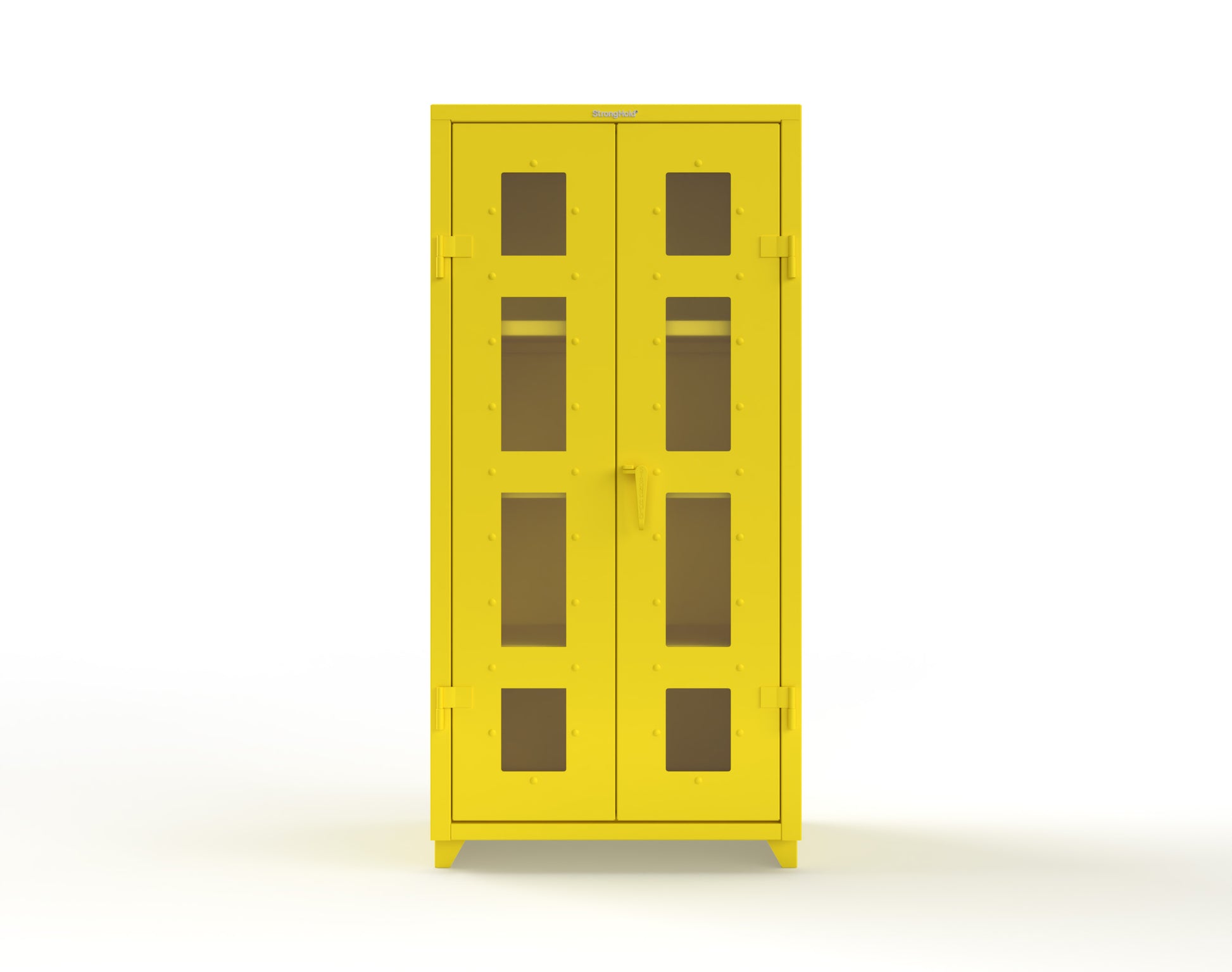 Extra Heavy Duty 14 GA Clearview Cabinet with 3 Shelves - 36 In. W x 24 In. D x 75 In. H - 36-LD-243-L-1021