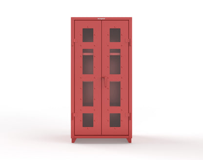 Extra Heavy Duty 14 GA Clearview Cabinet with 3 Shelves - 36 In. W x 24 In. D x 75 In. H - 36-LD-243-L-3001