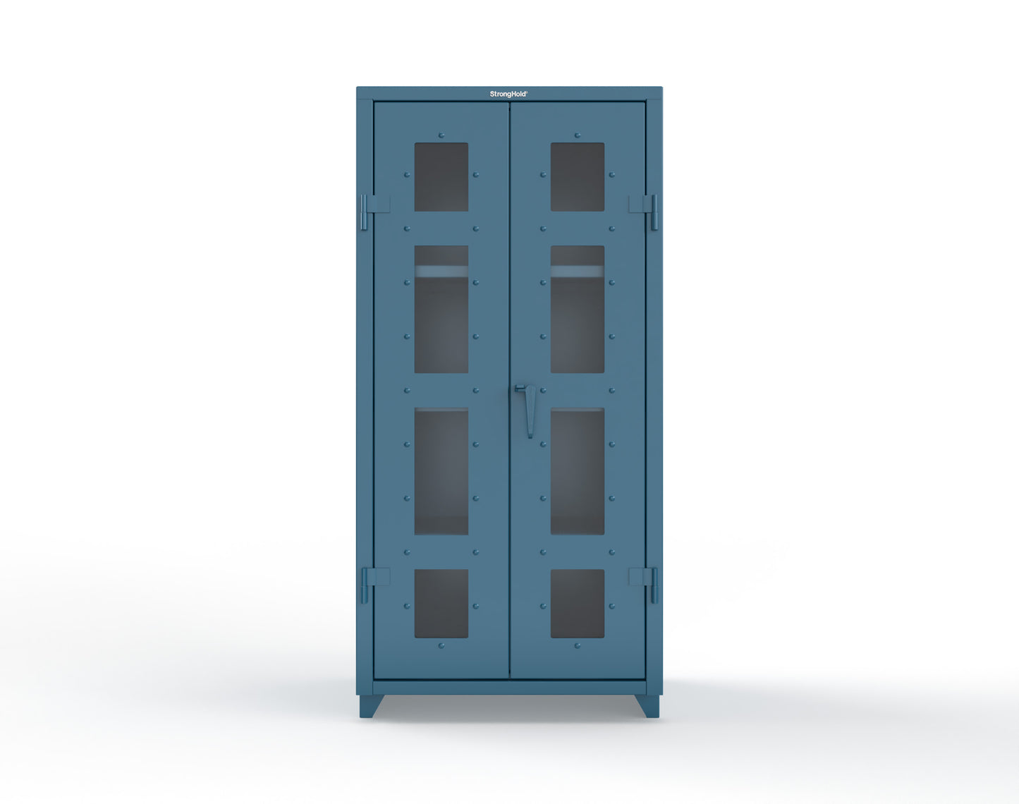 Extra Heavy Duty 14 GA Clearview Cabinet with 3 Shelves - 36 In. W x 24 In. D x 75 In. H - 36-LD-243-L-5001