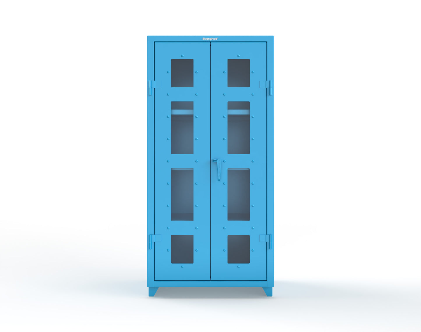 Extra Heavy Duty 14 GA Clearview Cabinet with 3 Shelves - 36 In. W x 24 In. D x 75 In. H - 36-LD-243-L-5012