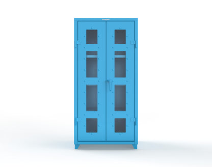 Extra Heavy Duty 14 GA Clearview Cabinet with 3 Shelves - 36 In. W x 24 In. D x 75 In. H - 36-LD-243-L-5012