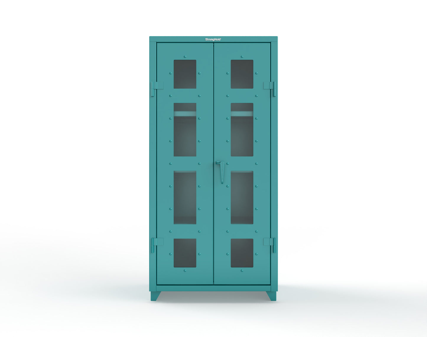 Extra Heavy Duty 14 GA Clearview Cabinet with 3 Shelves - 36 In. W x 24 In. D x 75 In. H - 36-LD-243-L-5021