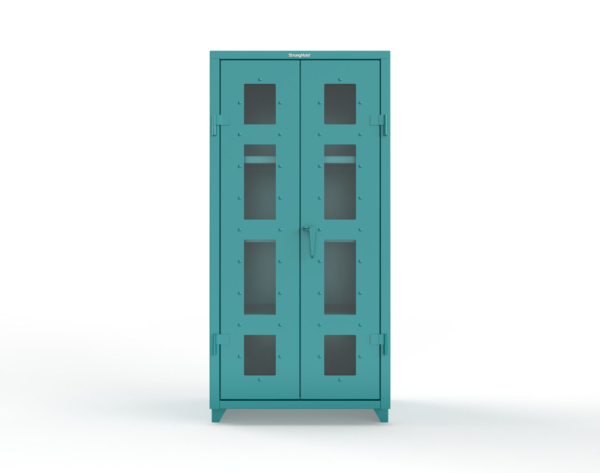 Extra Heavy Duty 14 GA Clearview Cabinet with 3 Shelves - 36 In. W x 24 In. D x 75 In. H - 36-LD-243-L-5021