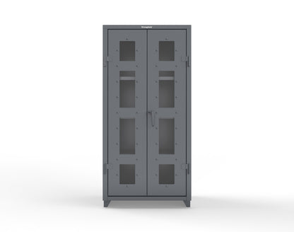 Extra Heavy Duty 14 GA Clearview Cabinet with 3 Shelves - 36 In. W x 24 In. D x 75 In. H - 36-LD-243-L-7024