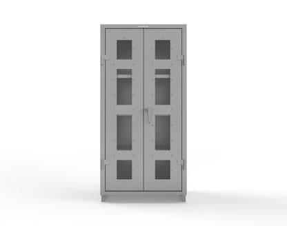 Extra Heavy Duty 14 GA Clearview Cabinet with 3 Shelves - 36 In. W x 24 In. D x 75 In. H - 36-LD-243-L-7037