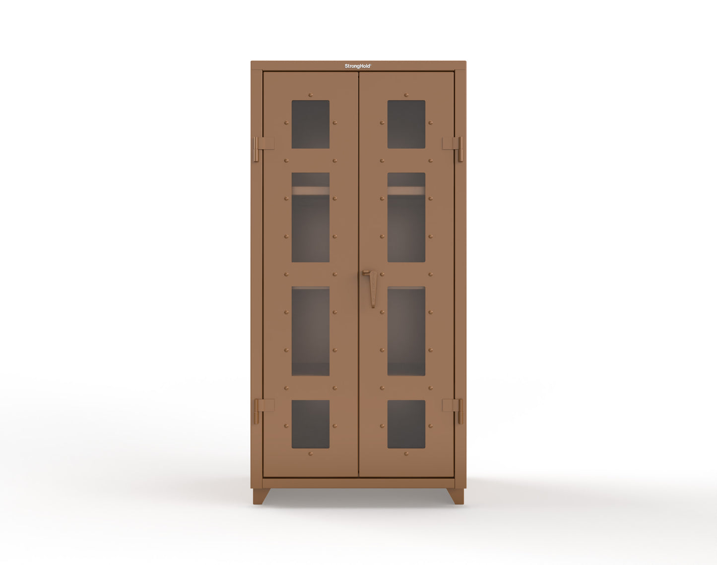 Extra Heavy Duty 14 GA Clearview Cabinet with 3 Shelves - 36 In. W x 24 In. D x 75 In. H - 36-LD-243-L-8008