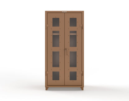 Extra Heavy Duty 14 GA Clearview Cabinet with 3 Shelves - 36 In. W x 24 In. D x 75 In. H - 36-LD-243-L-8008