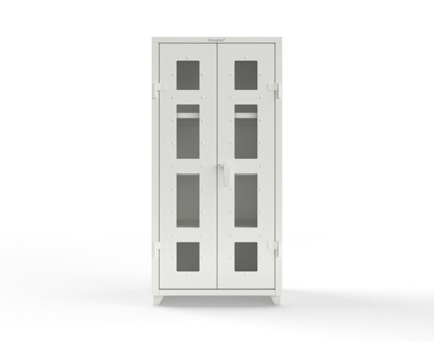Extra Heavy Duty 14 GA Clearview Cabinet with 3 Shelves - 36 In. W x 24 In. D x 75 In. H - 36-LD-243-L-9003