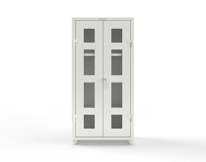 Extra Heavy Duty 14 GA Clearview Cabinet with 3 Shelves - 36 In. W x 24 In. D x 75 In. H - 36-LD-243-L-9003