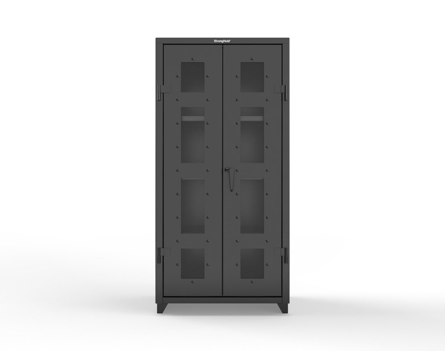 Extra Heavy Duty 14 GA Clearview Cabinet with 3 Shelves - 36 In. W x 24 In. D x 75 In. H - 36-LD-243-L-9005
