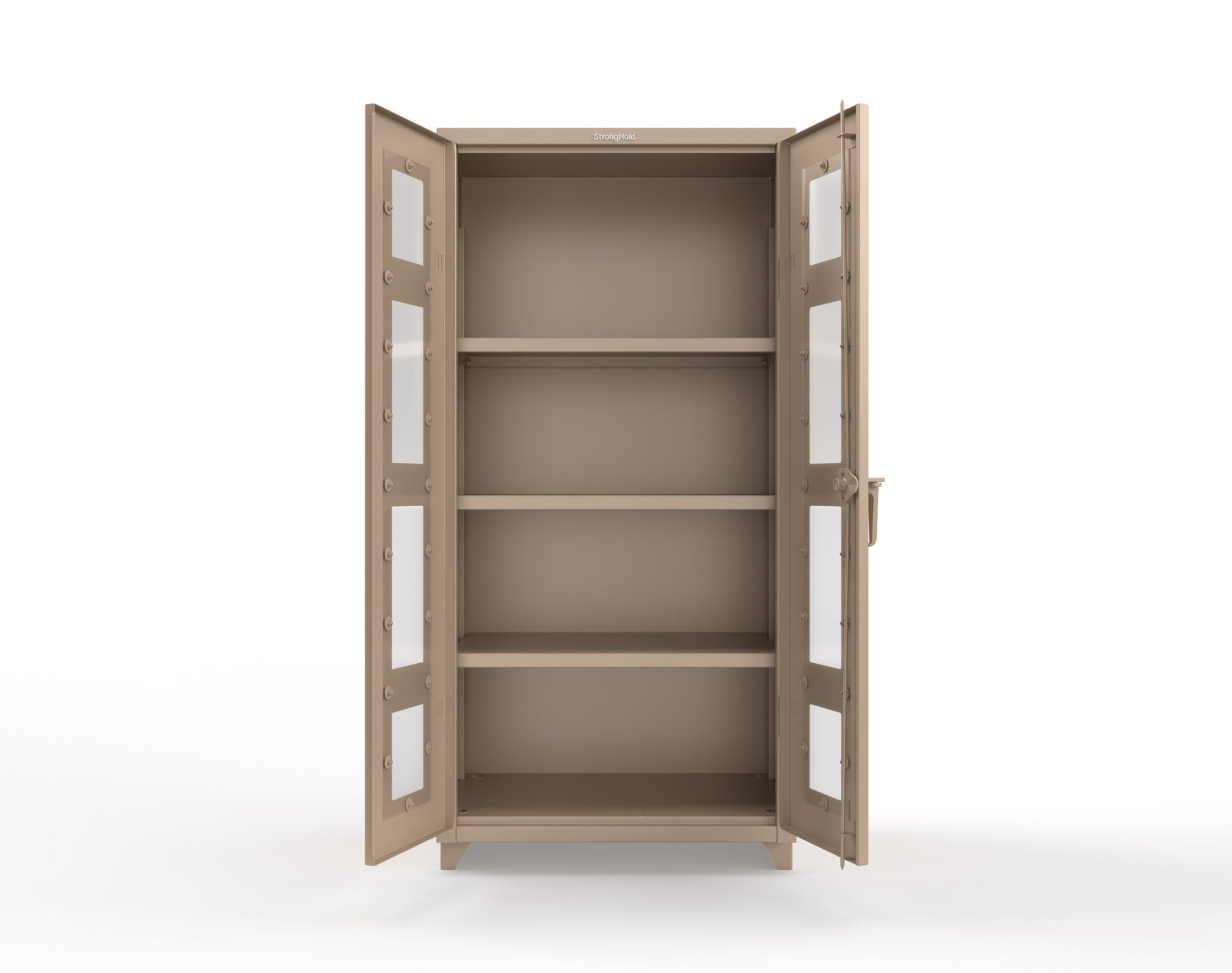 Extra Heavy Duty 14 GA Clearview Cabinet with 3 Shelves - 36 In. W x 24 In. D x 75 In. H - 36-LD-243-L-1019