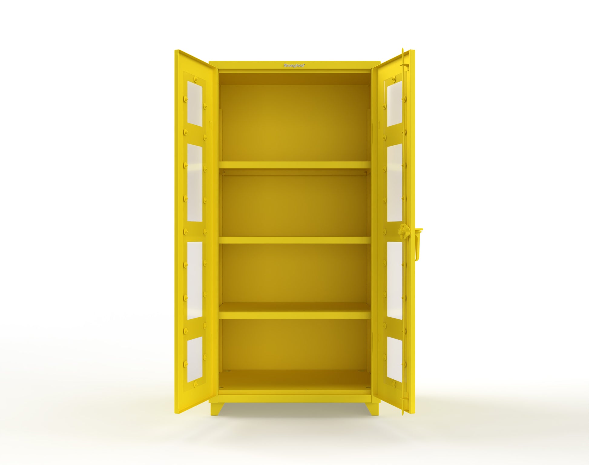 Extra Heavy Duty 14 GA Clearview Cabinet with 3 Shelves - 36 In. W x 24 In. D x 75 In. H - 36-LD-243-L-1021