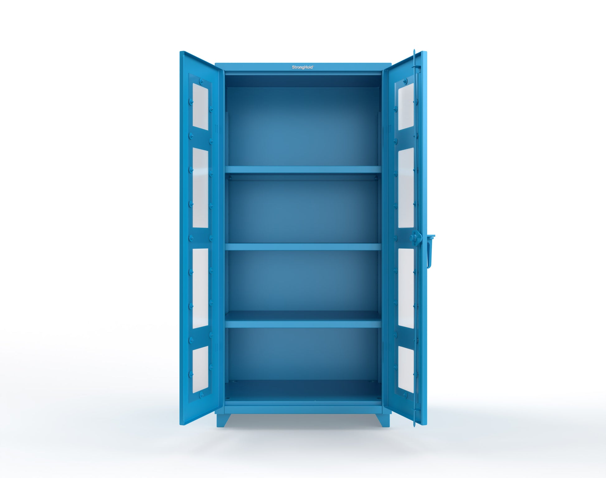 Extra Heavy Duty 14 GA Clearview Cabinet with 3 Shelves - 36 In. W x 24 In. D x 75 In. H - 36-LD-243-L-5012