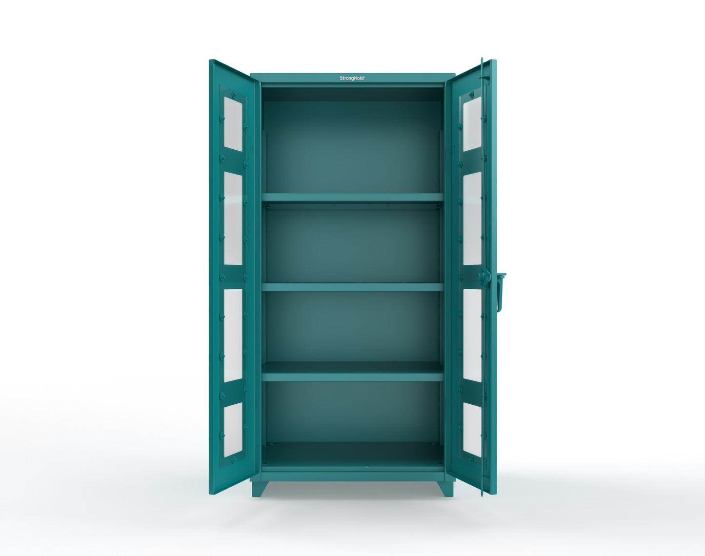 Extra Heavy Duty 14 GA Clearview Cabinet with 3 Shelves - 36 In. W x 24 In. D x 75 In. H - 36-LD-243-L-5021