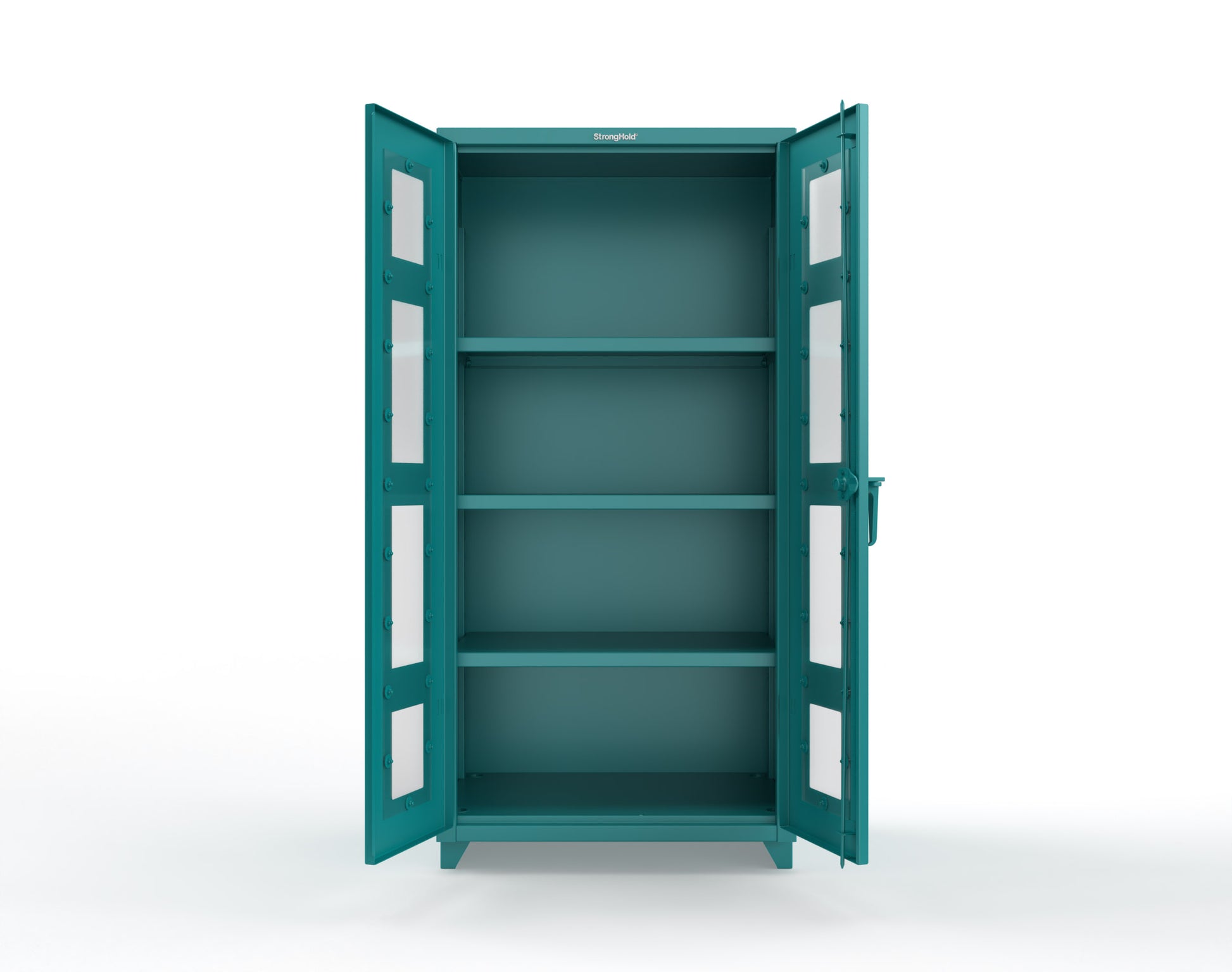 Extra Heavy Duty 14 GA Clearview Cabinet with 3 Shelves - 36 In. W x 24 In. D x 75 In. H - 36-LD-243-L-5021