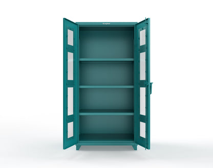 Extra Heavy Duty 14 GA Clearview Cabinet with 3 Shelves - 36 In. W x 24 In. D x 75 In. H - 36-LD-243-L-5021