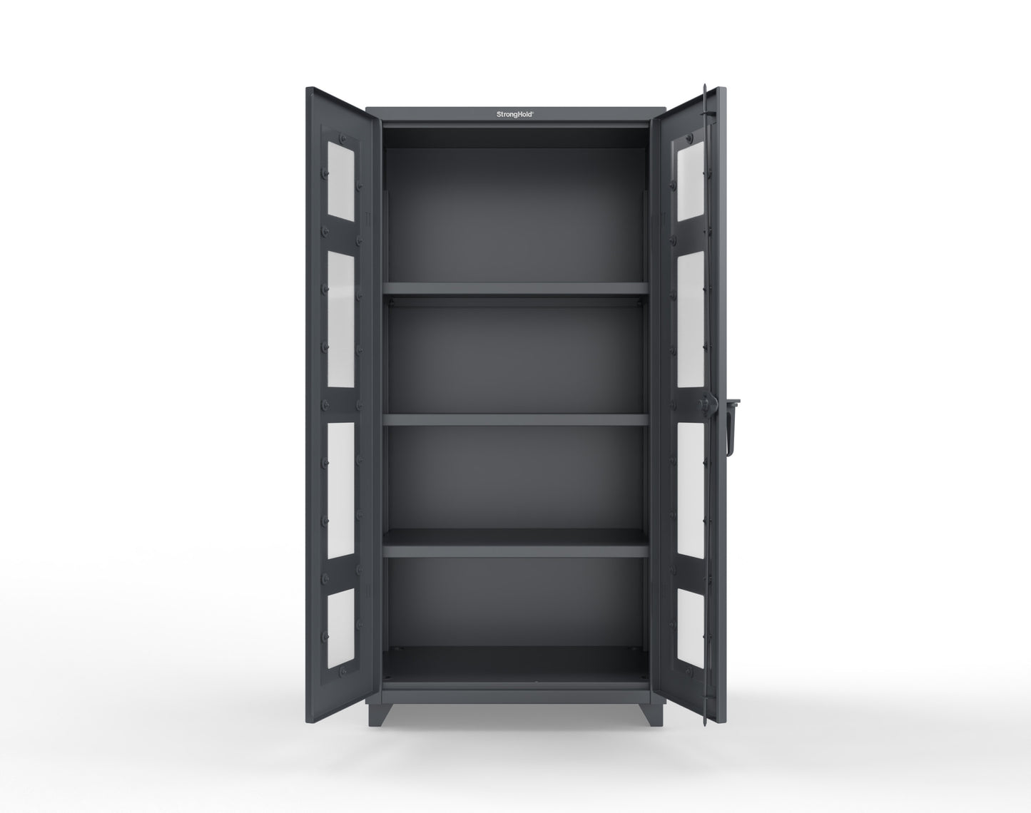 Extra Heavy Duty 14 GA Clearview Cabinet with 3 Shelves - 36 In. W x 24 In. D x 75 In. H - 36-LD-243-L-7024