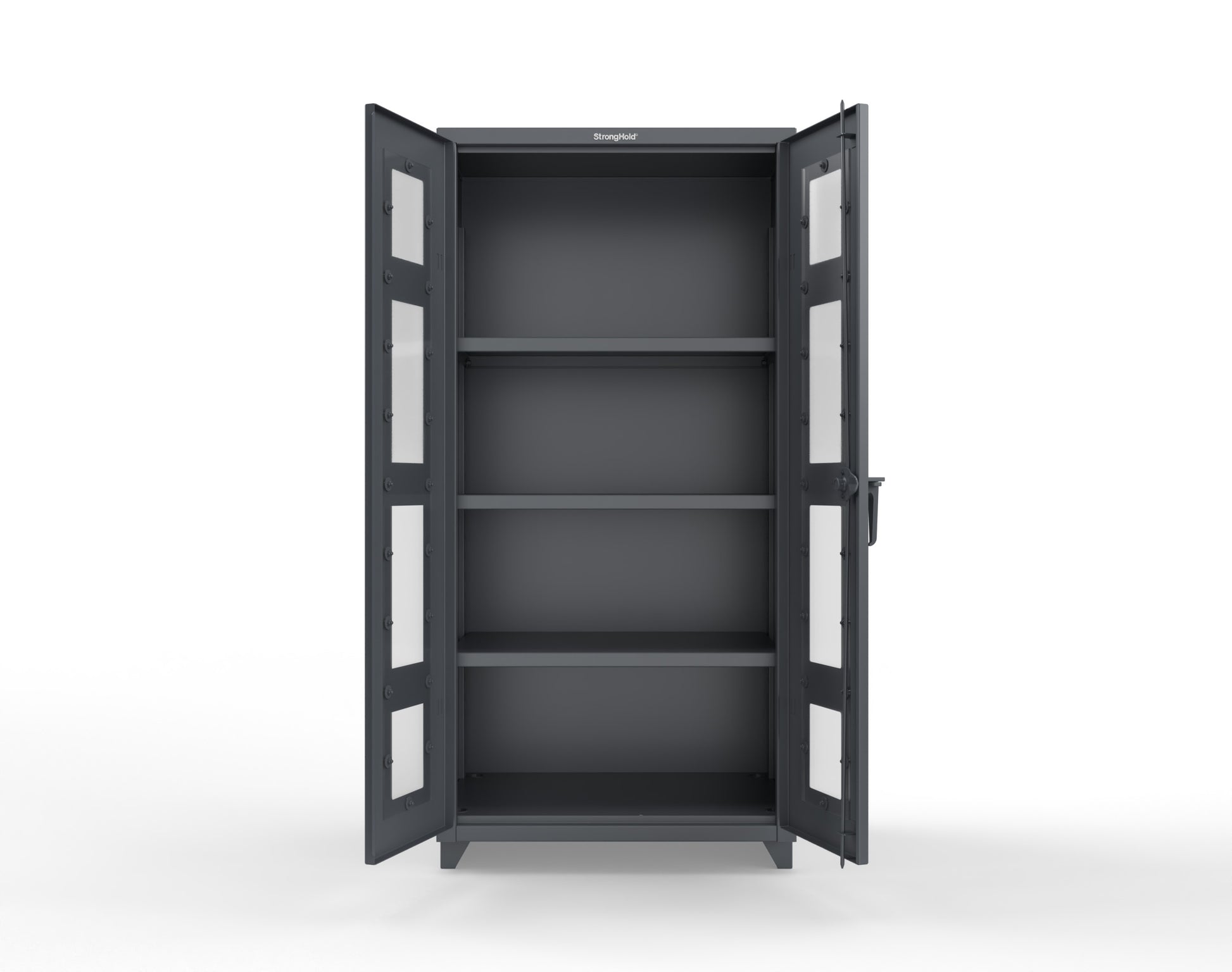 Extra Heavy Duty 14 GA Clearview Cabinet with 3 Shelves - 36 In. W x 24 In. D x 75 In. H - 36-LD-243-L-7024