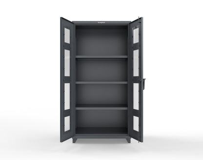 Extra Heavy Duty 14 GA Clearview Cabinet with 3 Shelves - 36 In. W x 24 In. D x 75 In. H - 36-LD-243-L-7024