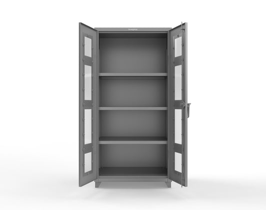Extra Heavy Duty 14 GA Clearview Cabinet with 3 Shelves - 36 In. W x 24 In. D x 75 In. H - 36-LD-243-L-7037