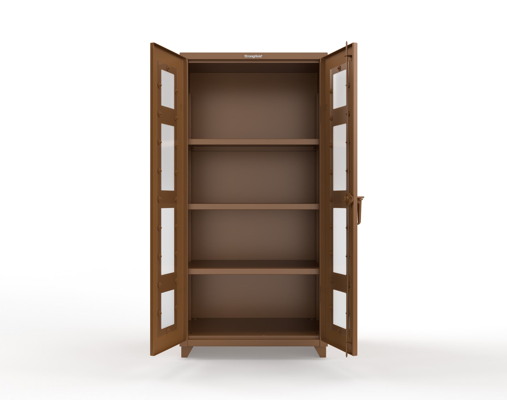 Extra Heavy Duty 14 GA Clearview Cabinet with 3 Shelves - 36 In. W x 24 In. D x 75 In. H - 36-LD-243-L-8008