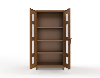 Extra Heavy Duty 14 GA Clearview Cabinet with 3 Shelves - 36 In. W x 24 In. D x 75 In. H - 36-LD-243-L-8008