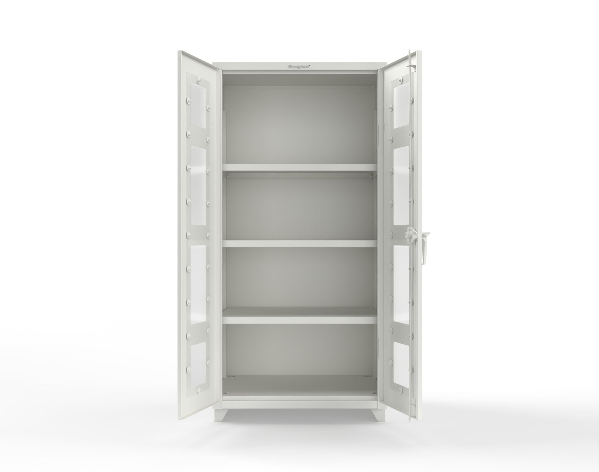 Extra Heavy Duty 14 GA Clearview Cabinet with 3 Shelves - 36 In. W x 24 In. D x 75 In. H - 36-LD-243-L-9003