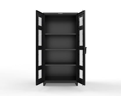 Extra Heavy Duty 14 GA Clearview Cabinet with 3 Shelves - 36 In. W x 24 In. D x 75 In. H - 36-LD-243-L-9005