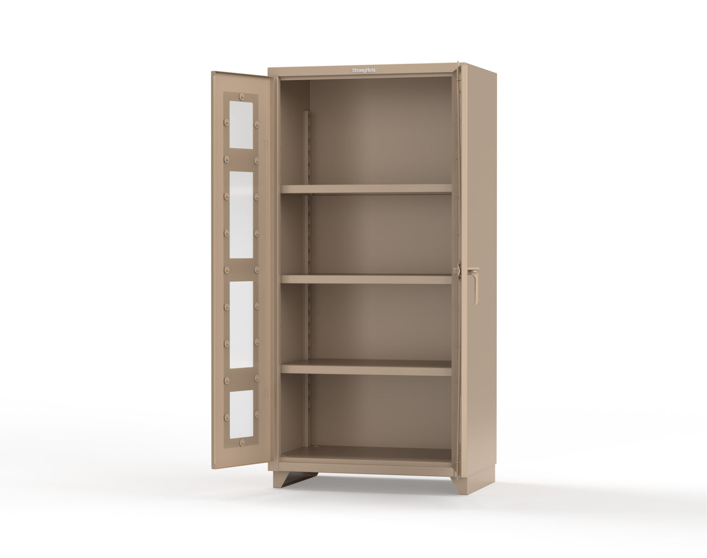 Extra Heavy Duty 14 GA Clearview Cabinet with 3 Shelves - 36 In. W x 24 In. D x 75 In. H - 36-LD-243-L-1019