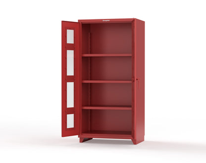 Extra Heavy Duty 14 GA Clearview Cabinet with 3 Shelves - 36 In. W x 24 In. D x 75 In. H - 36-LD-243-L-3001