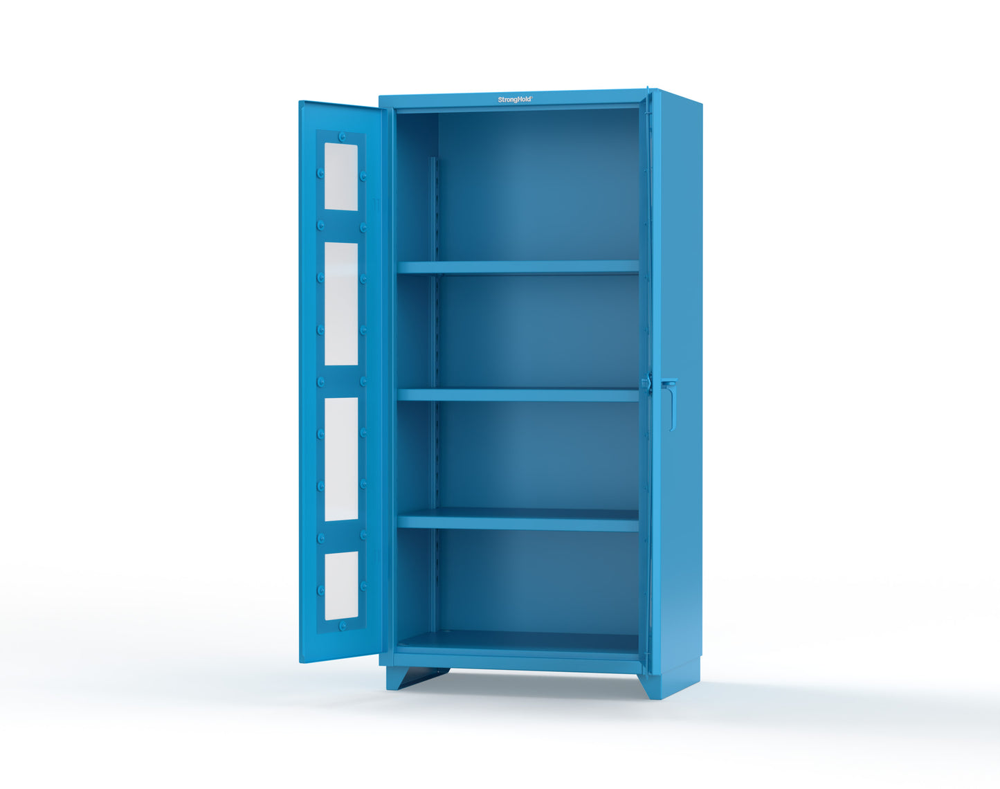 Extra Heavy Duty 14 GA Clearview Cabinet with 3 Shelves - 36 In. W x 24 In. D x 75 In. H - 36-LD-243-L-5012