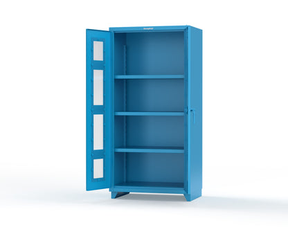 Extra Heavy Duty 14 GA Clearview Cabinet with 3 Shelves - 36 In. W x 24 In. D x 75 In. H - 36-LD-243-L-5012