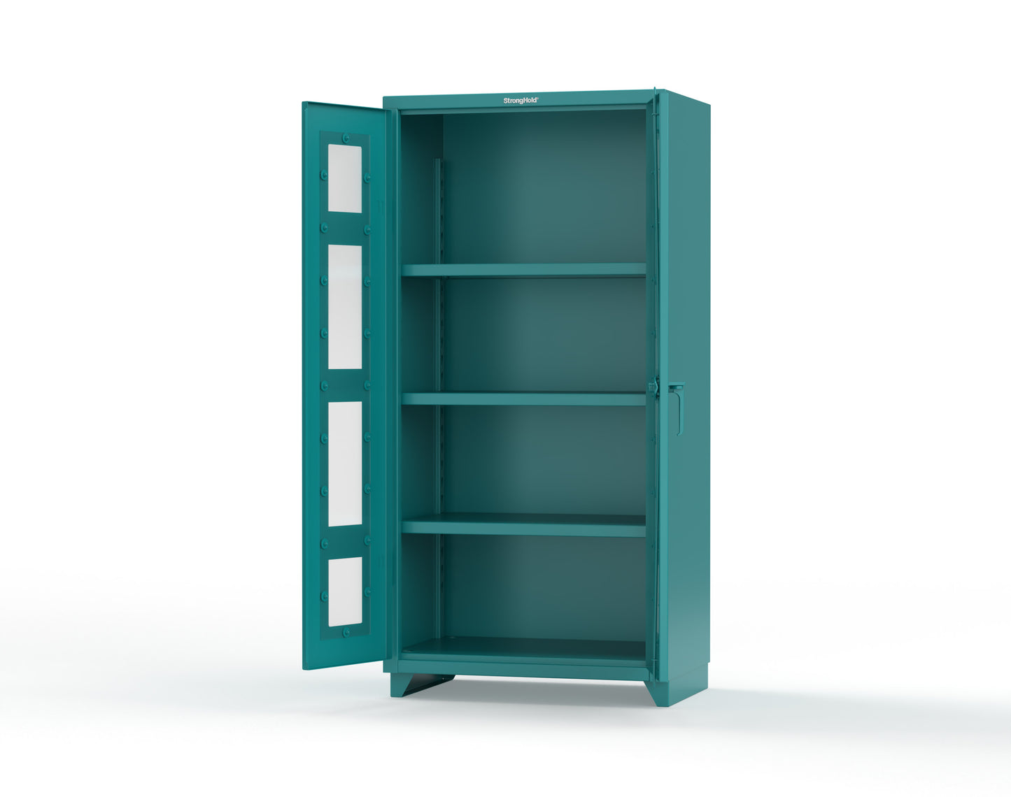 Extra Heavy Duty 14 GA Clearview Cabinet with 3 Shelves - 36 In. W x 24 In. D x 75 In. H - 36-LD-243-L-5021