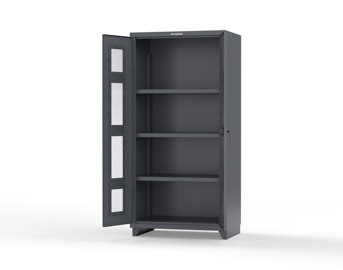 Extra Heavy Duty 14 GA Clearview Cabinet with 3 Shelves - 36 In. W x 24 In. D x 75 In. H - 36-LD-243-L-7024