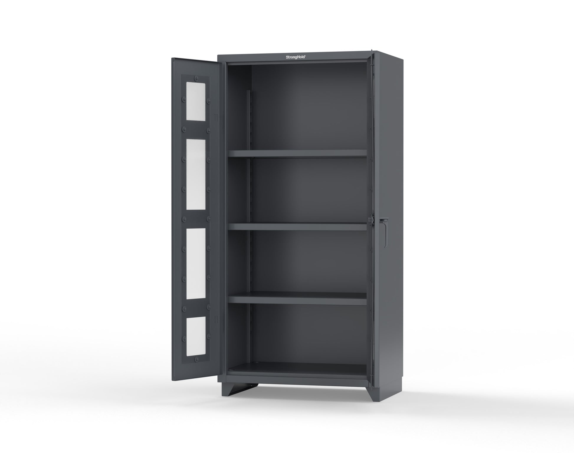 Extra Heavy Duty 14 GA Clearview Cabinet with 3 Shelves - 36 In. W x 24 In. D x 75 In. H - 36-LD-243-L-7024