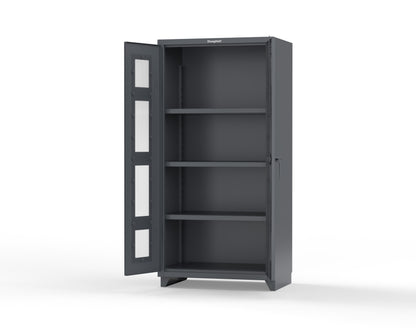 Extra Heavy Duty 14 GA Clearview Cabinet with 3 Shelves - 36 In. W x 24 In. D x 75 In. H - 36-LD-243-L-7024