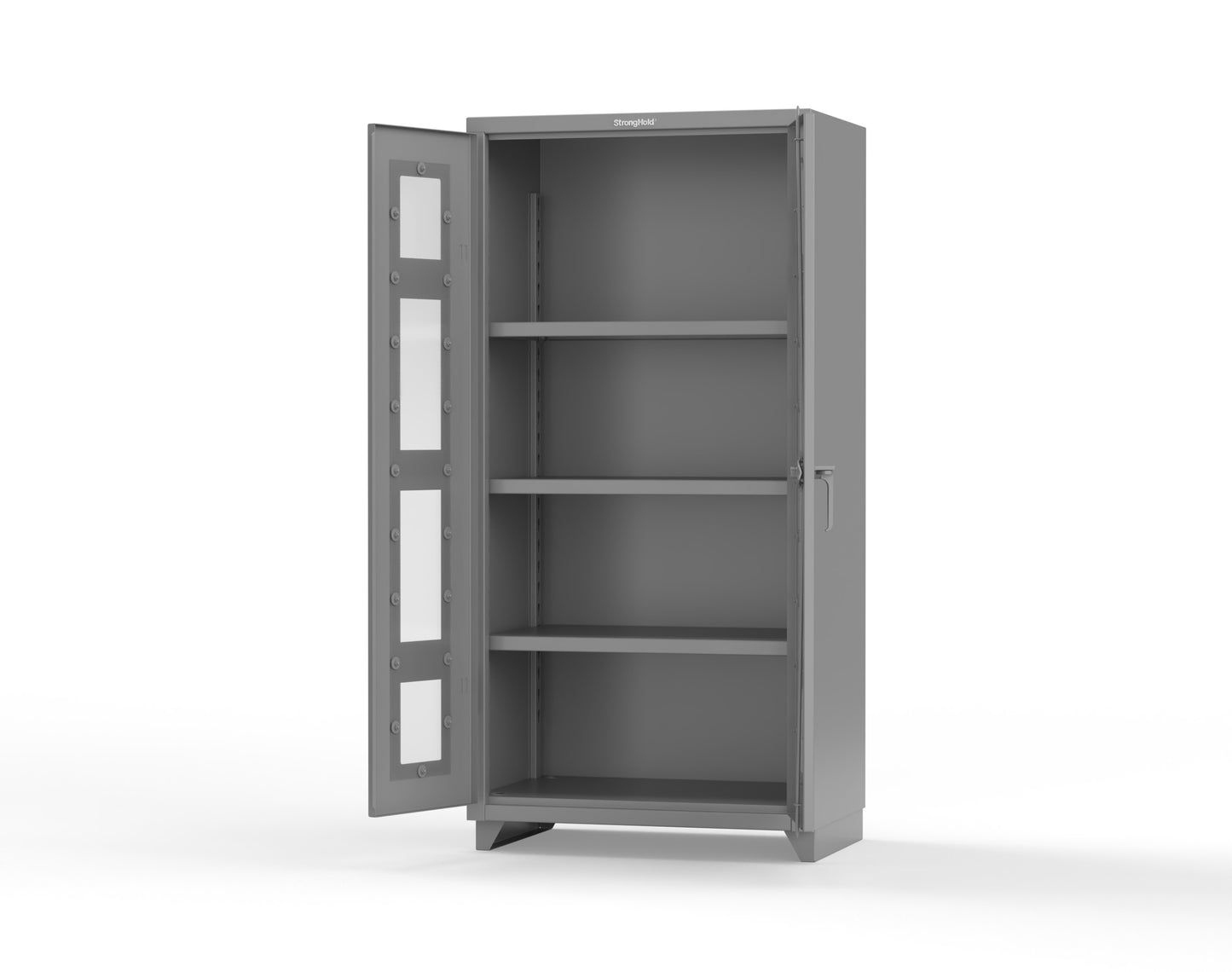 Extra Heavy Duty 14 GA Clearview Cabinet with 3 Shelves - 36 In. W x 24 In. D x 75 In. H - 36-LD-243-L-7037