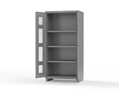 Extra Heavy Duty 14 GA Clearview Cabinet with 3 Shelves - 36 In. W x 24 In. D x 75 In. H - 36-LD-243-L-7037