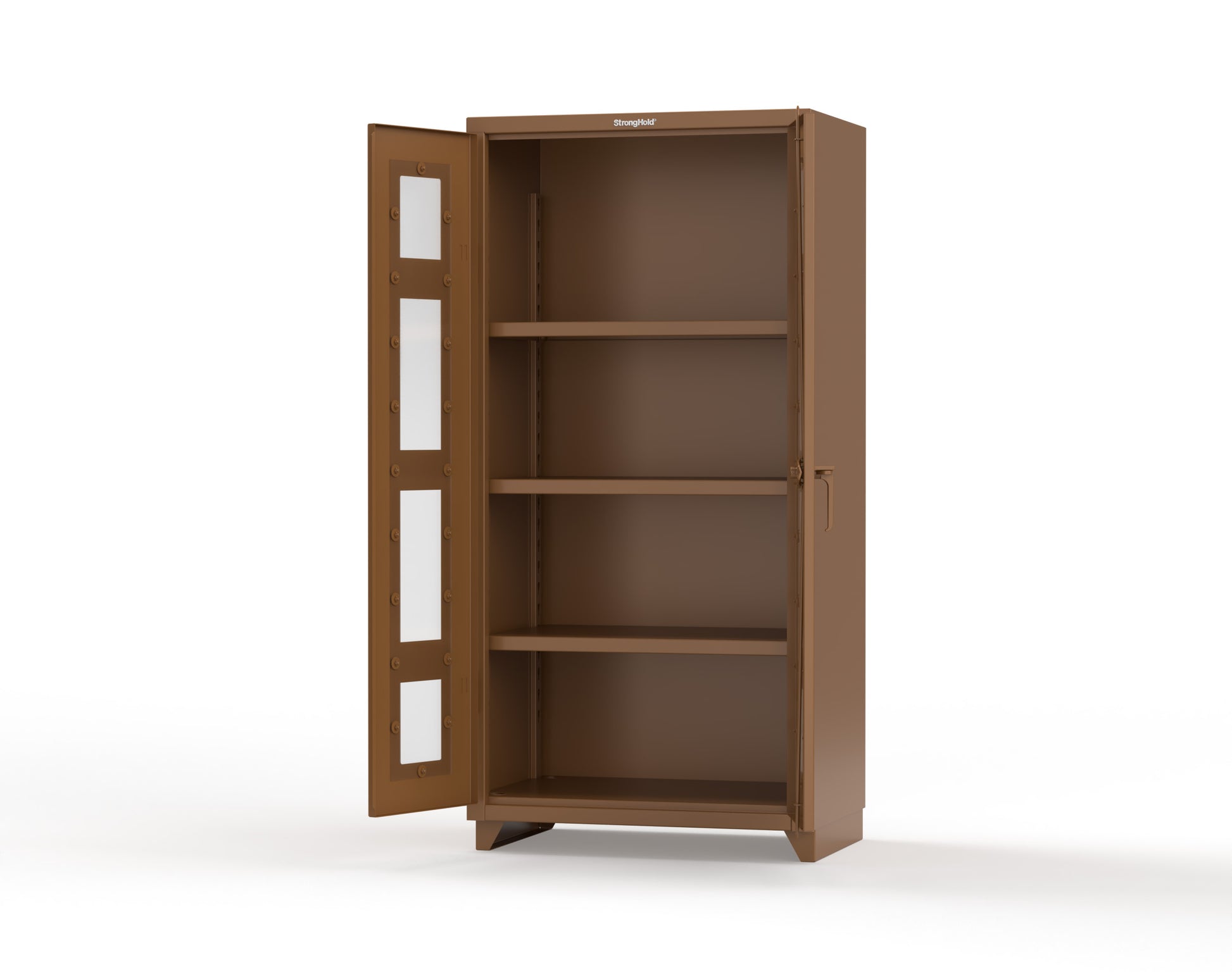 Extra Heavy Duty 14 GA Clearview Cabinet with 3 Shelves - 36 In. W x 24 In. D x 75 In. H - 36-LD-243-L-8008