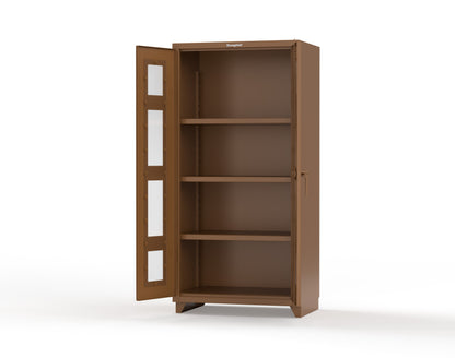 Extra Heavy Duty 14 GA Clearview Cabinet with 3 Shelves - 36 In. W x 24 In. D x 75 In. H - 36-LD-243-L-8008