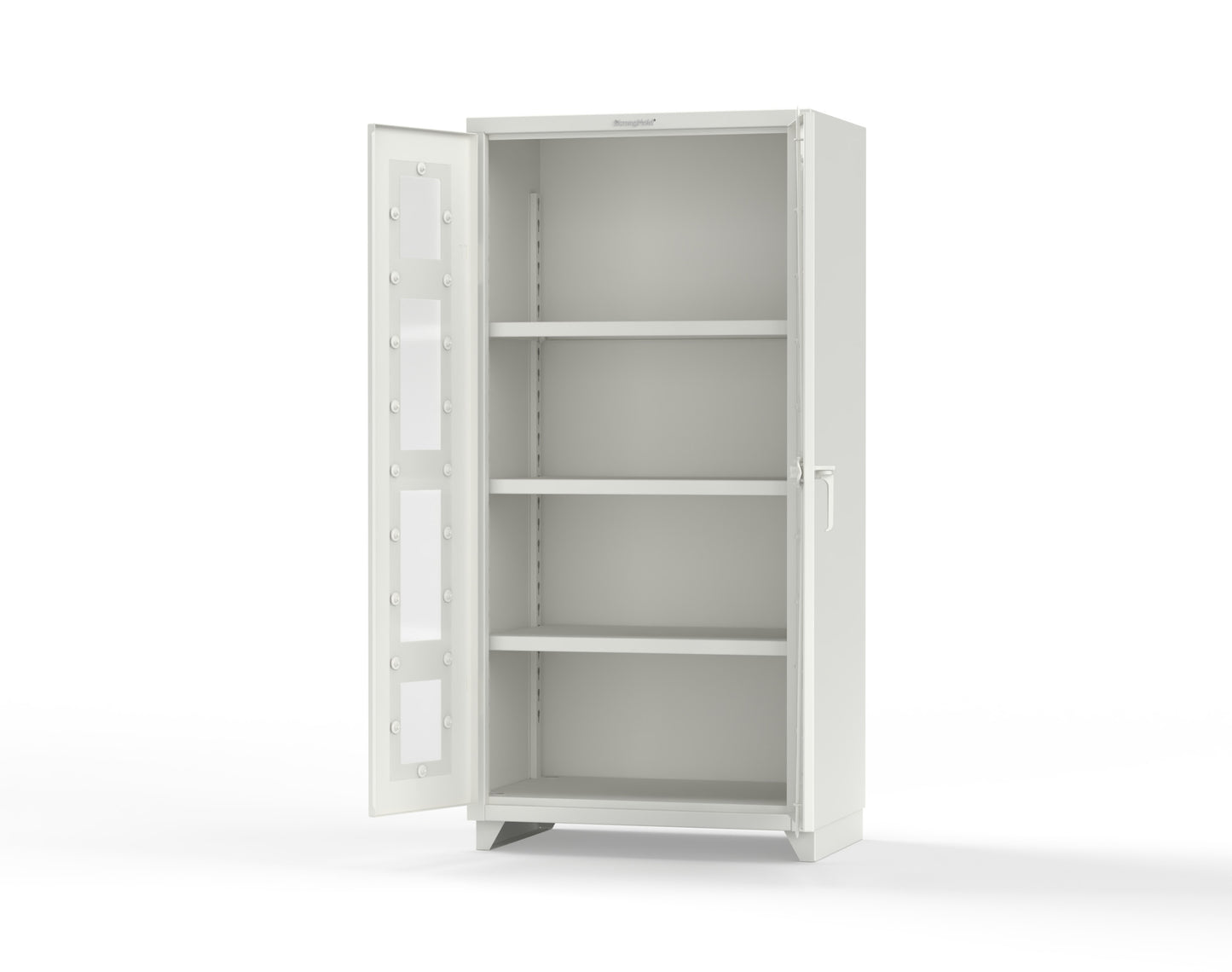 Extra Heavy Duty 14 GA Clearview Cabinet with 3 Shelves - 36 In. W x 24 In. D x 75 In. H - 36-LD-243-L-9003