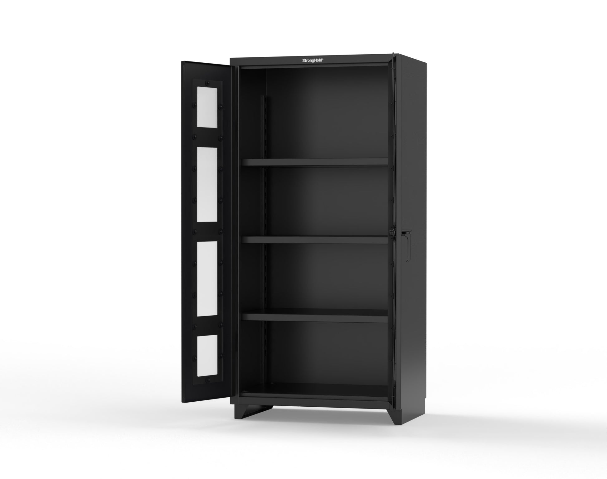Extra Heavy Duty 14 GA Clearview Cabinet with 3 Shelves - 36 In. W x 24 In. D x 75 In. H - 36-LD-243-L-9005