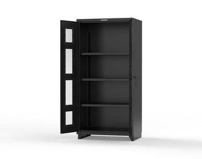 Extra Heavy Duty 14 GA Clearview Cabinet with 3 Shelves - 36 In. W x 24 In. D x 75 In. H - 36-LD-243-L-9005