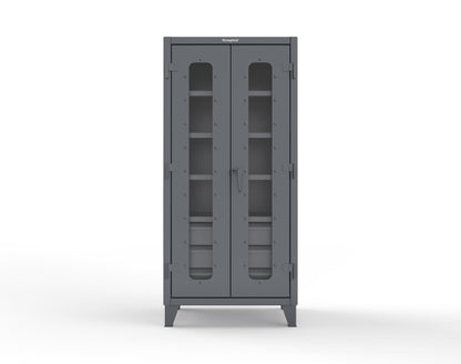 Extreme Duty 12 GA Clear View Cabinet with 6 Half-Width Drawers, 4 Shelves - 36 In. W x 24 In. D x 78 In. H - 36-LD-244-6/5DB-7024