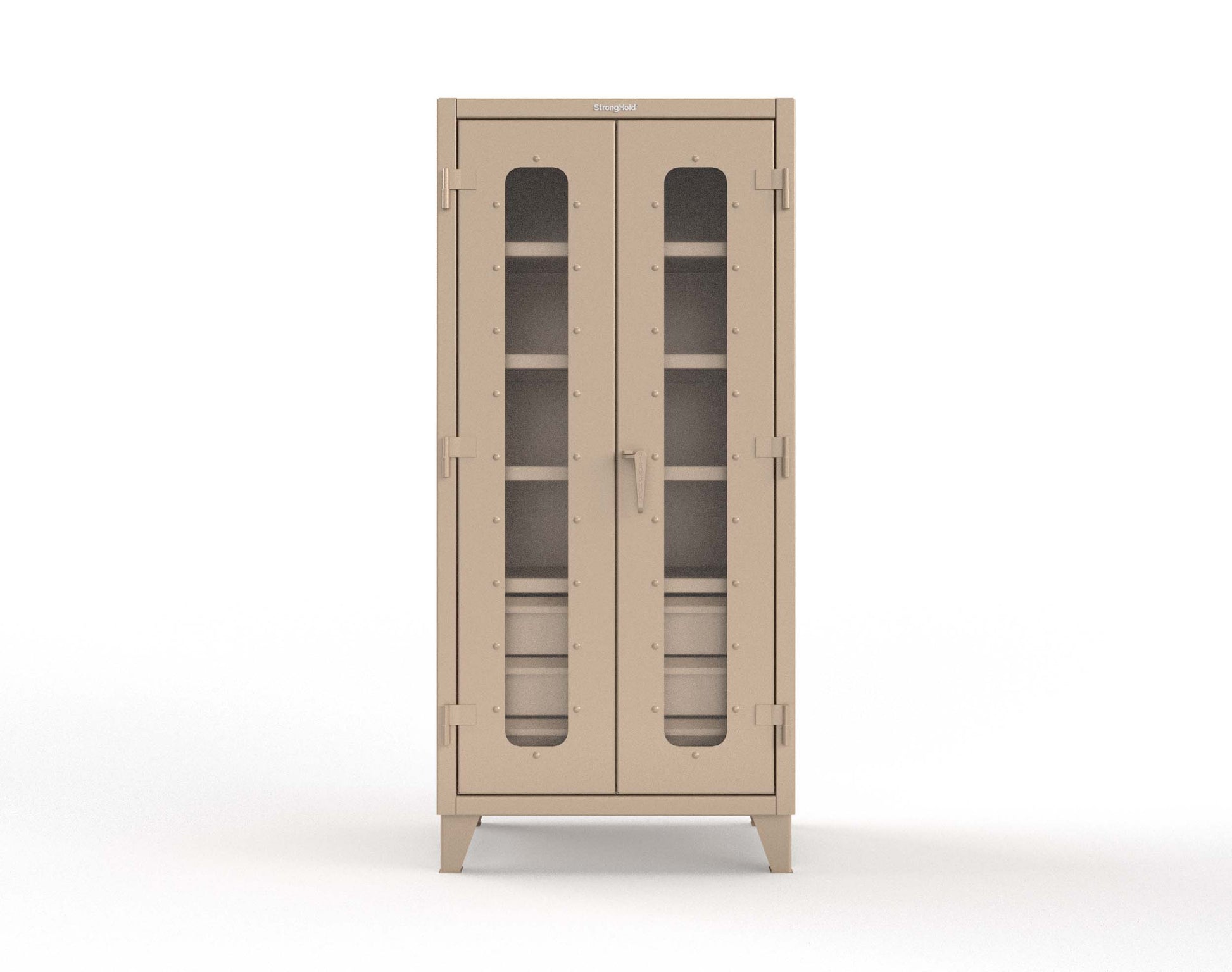 Extreme Duty 12 GA Clear View Cabinet with 6 Half-Width Drawers, 4 Shelves - 36 In. W x 24 In. D x 78 In. H - 36-LD-244-6/5DB-1019