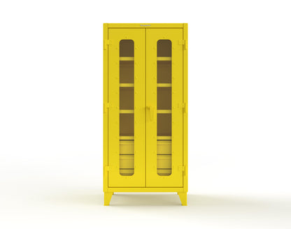 Extreme Duty 12 GA Clear View Cabinet with 6 Half-Width Drawers, 4 Shelves - 36 In. W x 24 In. D x 78 In. H - 36-LD-244-6/5DB-1021