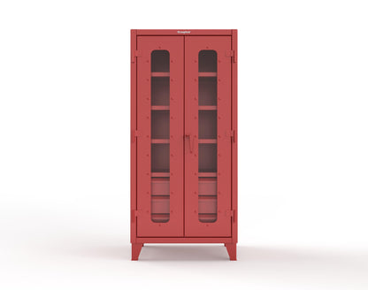 Extreme Duty 12 GA Clear View Cabinet with 6 Half-Width Drawers, 4 Shelves - 36 In. W x 24 In. D x 78 In. H - 36-LD-244-6/5DB-3001